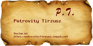 Petrovity Tirzusz névjegykártya